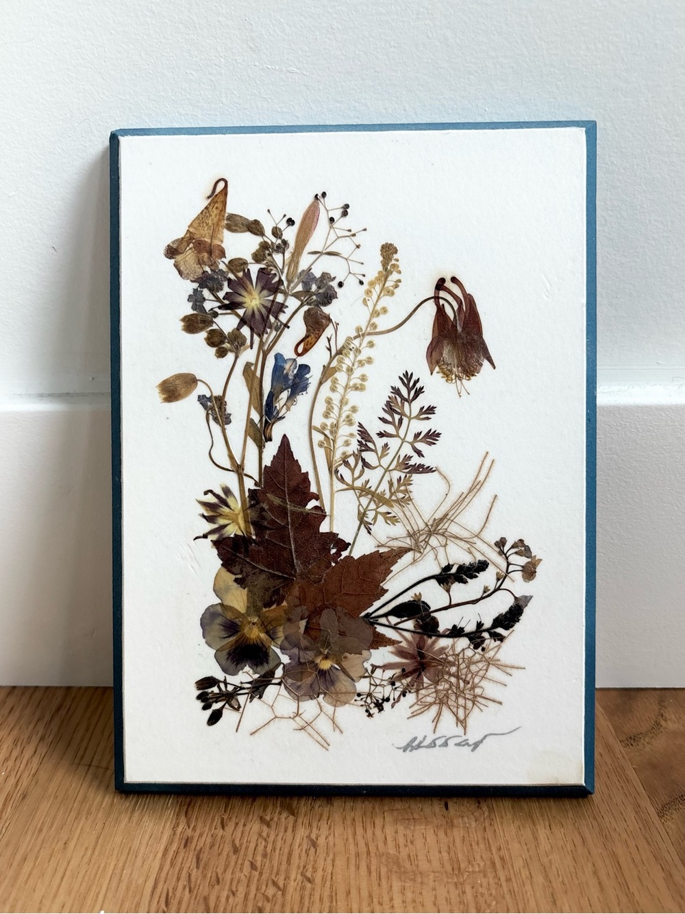 Pressed Floral Art Print on Wooden Frame